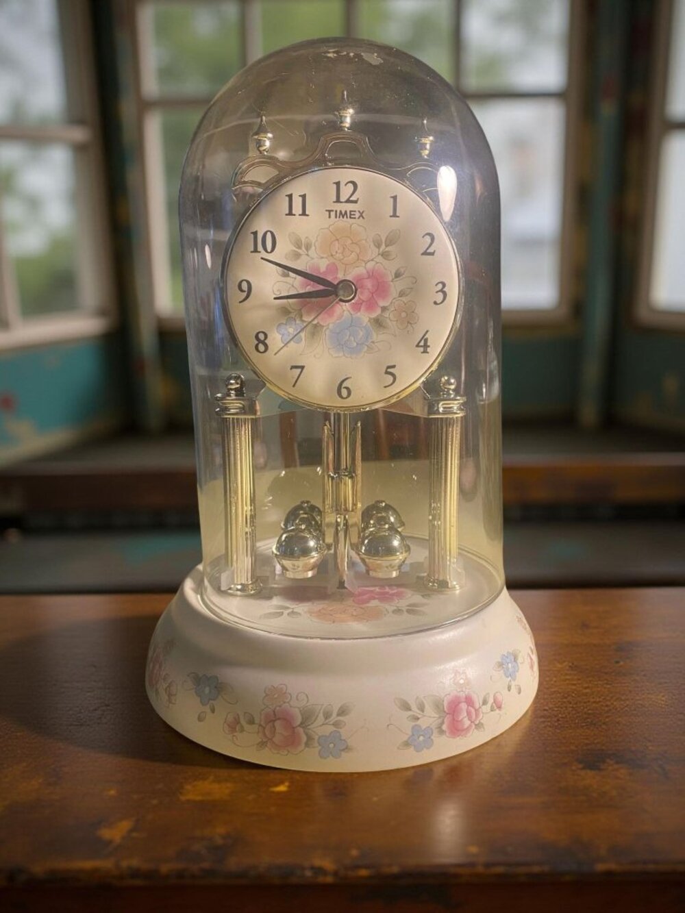 Vintage Timex Anniversary Clock with Glass Dome - Doesn't Work - Cottagecore Cha - Picture 11 of 11